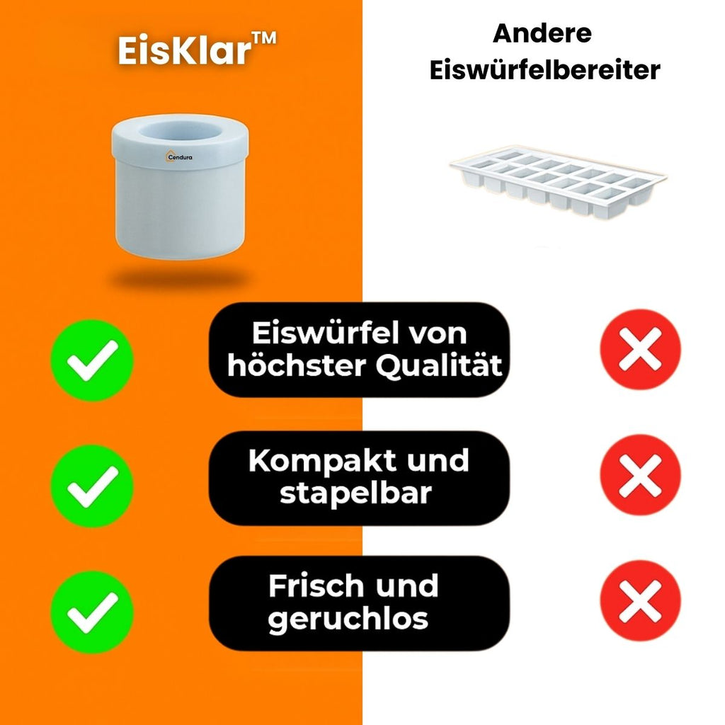قالب مكعبات ثلج من السيليكون قابل لإعادة الاستخدام EisKlar — لصنع مكعبات سهلة الإخراج