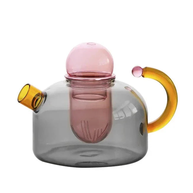 Servizio da tè in vetro borosilicato colorato, design artistico unico | Ka-mostore