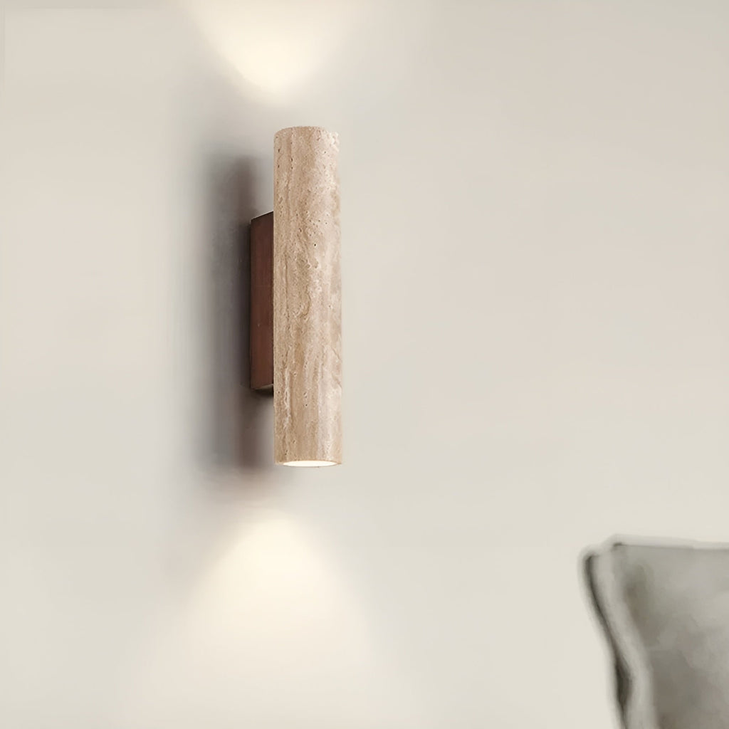Travertine Wall Lamp Natural Stone Look LED Lighting