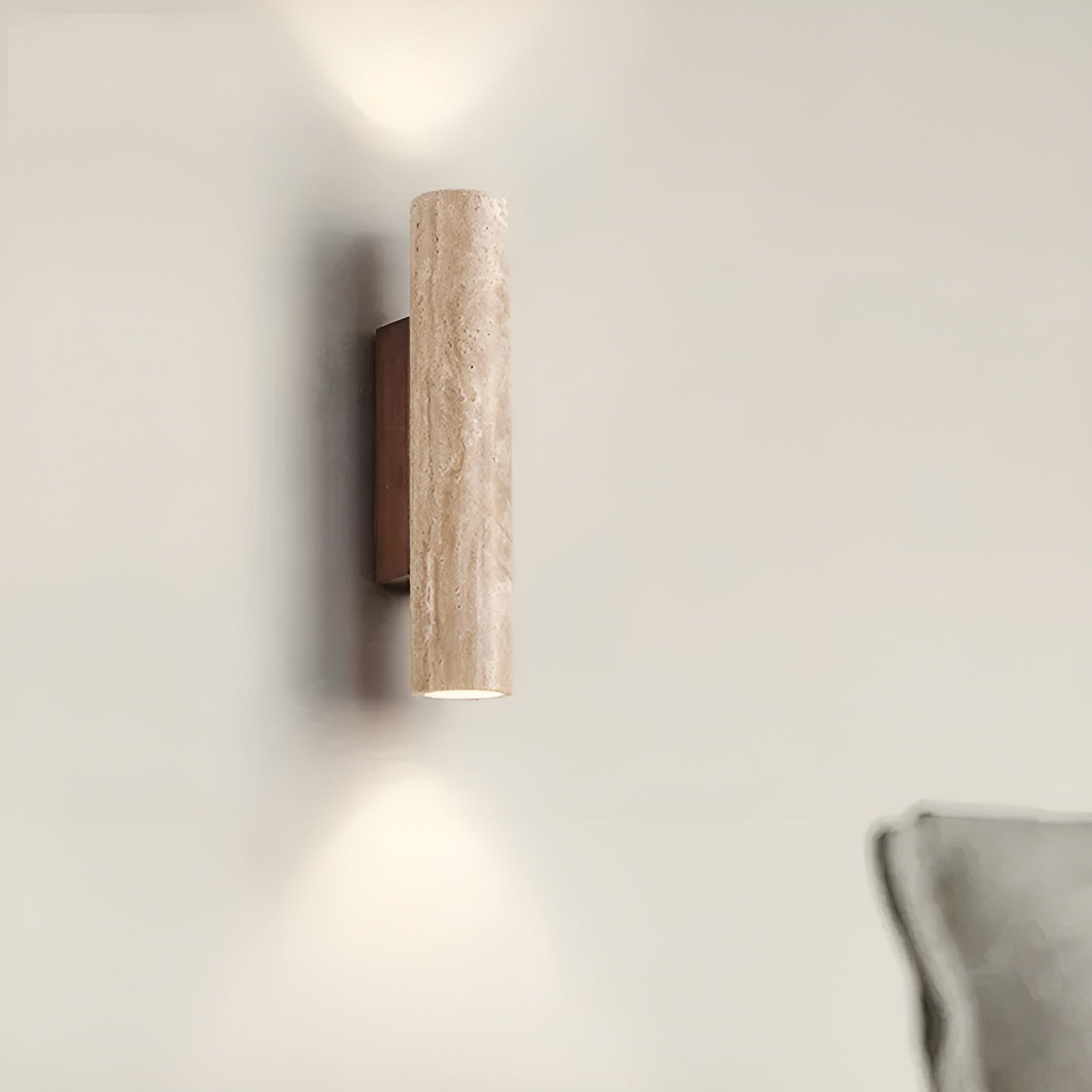 Travertine Wall Lamp Natural Stone Look LED Lighting