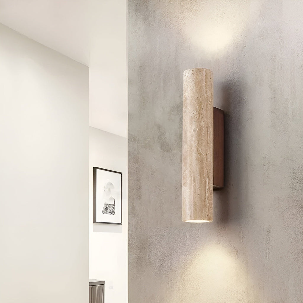 Travertine Wall Lamp Natural Stone Look LED Lighting