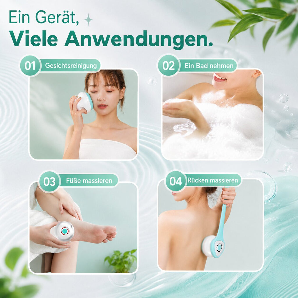 Rinsera elektrisk roterande kroppsduschborste — Exfolierande massage och rengöring