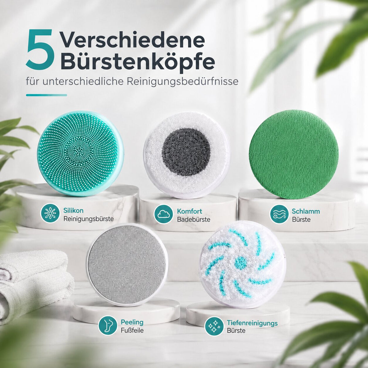 Rinsera elektrisk roterande kroppsduschborste — Exfolierande massage och rengöring
