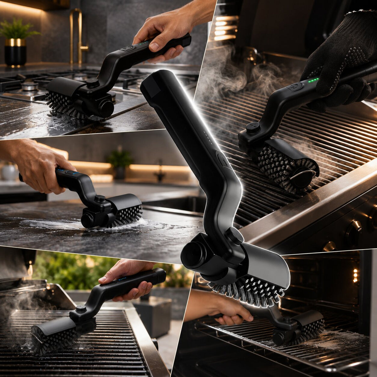 Grillwirbel kabellose elektrische Grillbürste — einstellbare Geschwindigkeit, rotierender Reinigungskopf