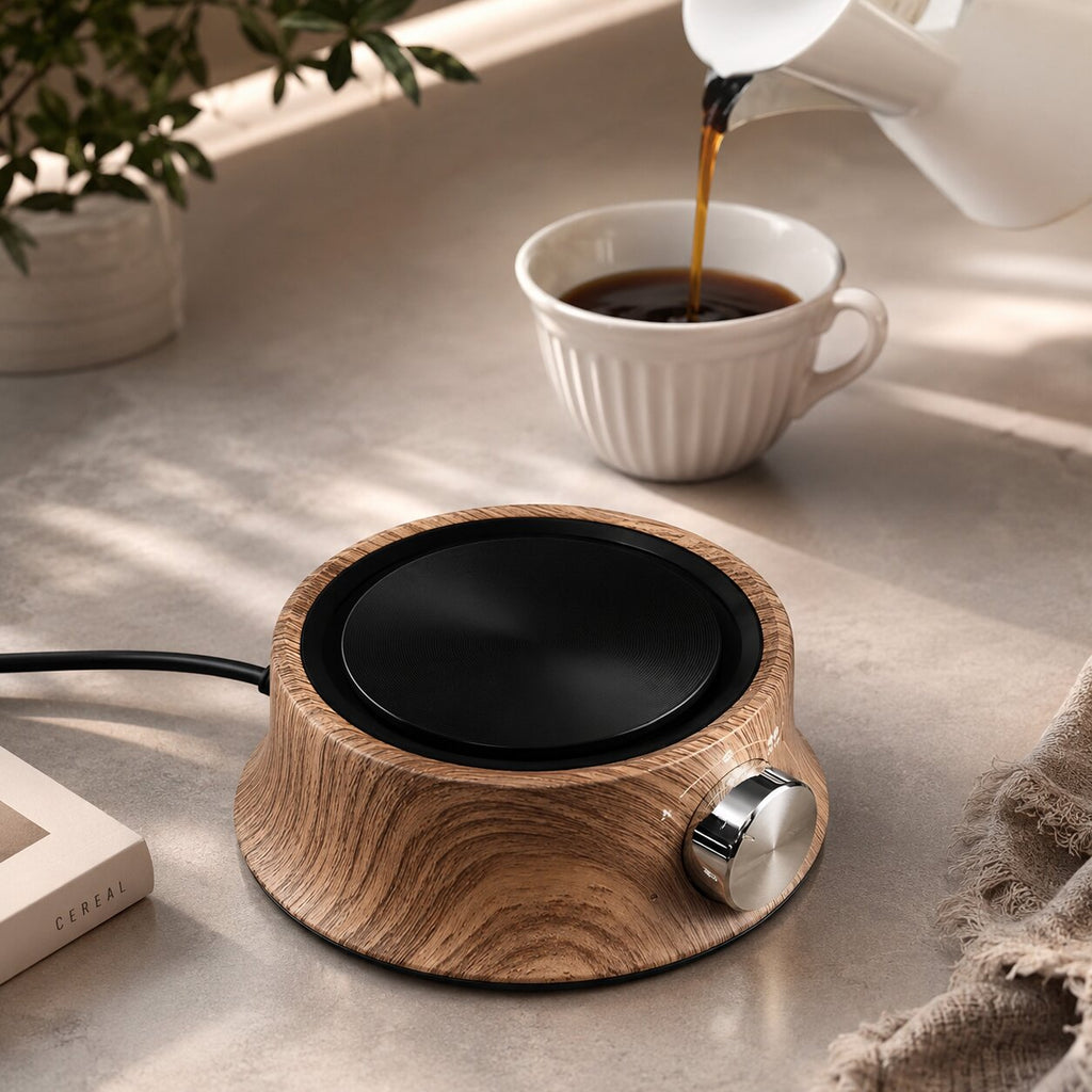 Glutoria kopvarmer — justerbar varmeflade til kaffe, te og varm kakao