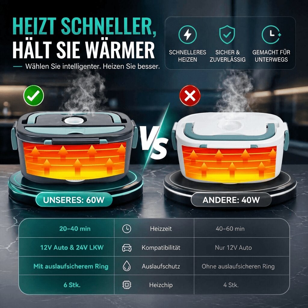 Caserolă electrică încălzită Mahlwärme — controlul temperaturii, încălzitor portabil pentru mâncare