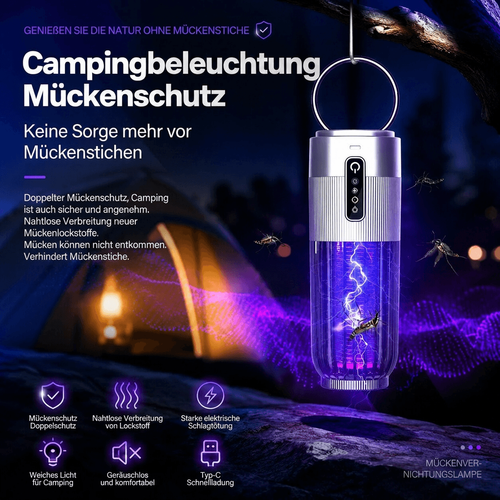 Nachtfessel Přenosný elektrický UV lapač komárů — lapač létajícího hmyzu