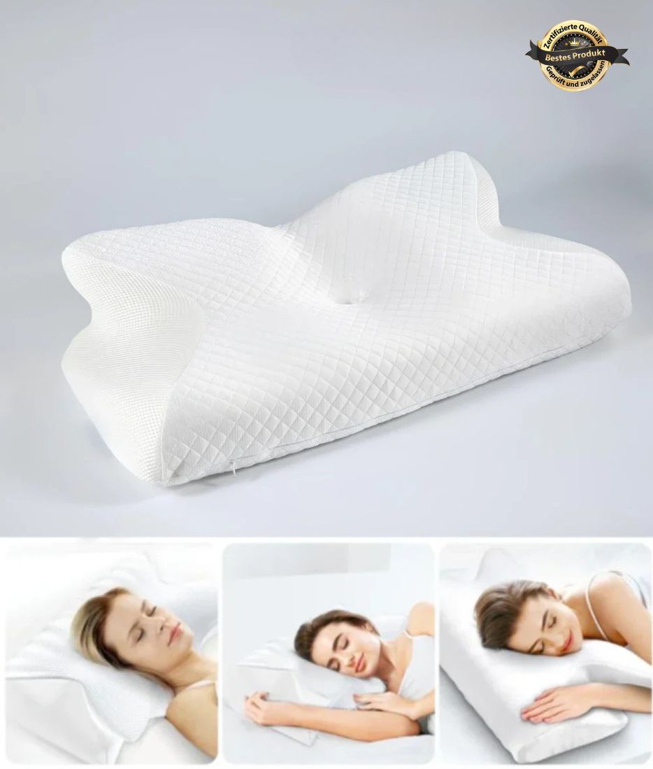 ErgoDream Orthopädisches Nackenkissen — Ergonomische Memory-Foam-Unterstützung für Seiten-, Bauch- & Rückenschläfer