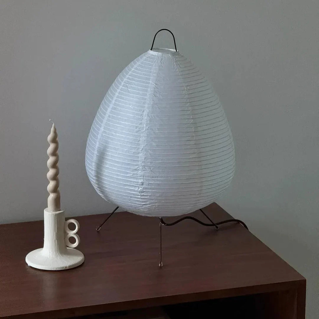 Ambient Floor Lamp With Rice Paper Shade In Japanese Style For Indoor Home Lighting