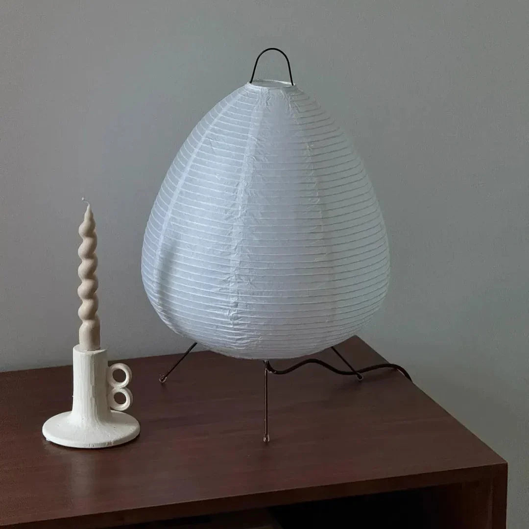 Ambient Floor Lamp With Rice Paper Shade In Japanese Style For Indoor Home Lighting