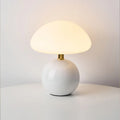 Calvryn Lamp With Cream Mushroom Accent In Classic Vintage Bauhaus Flair For Living Areas