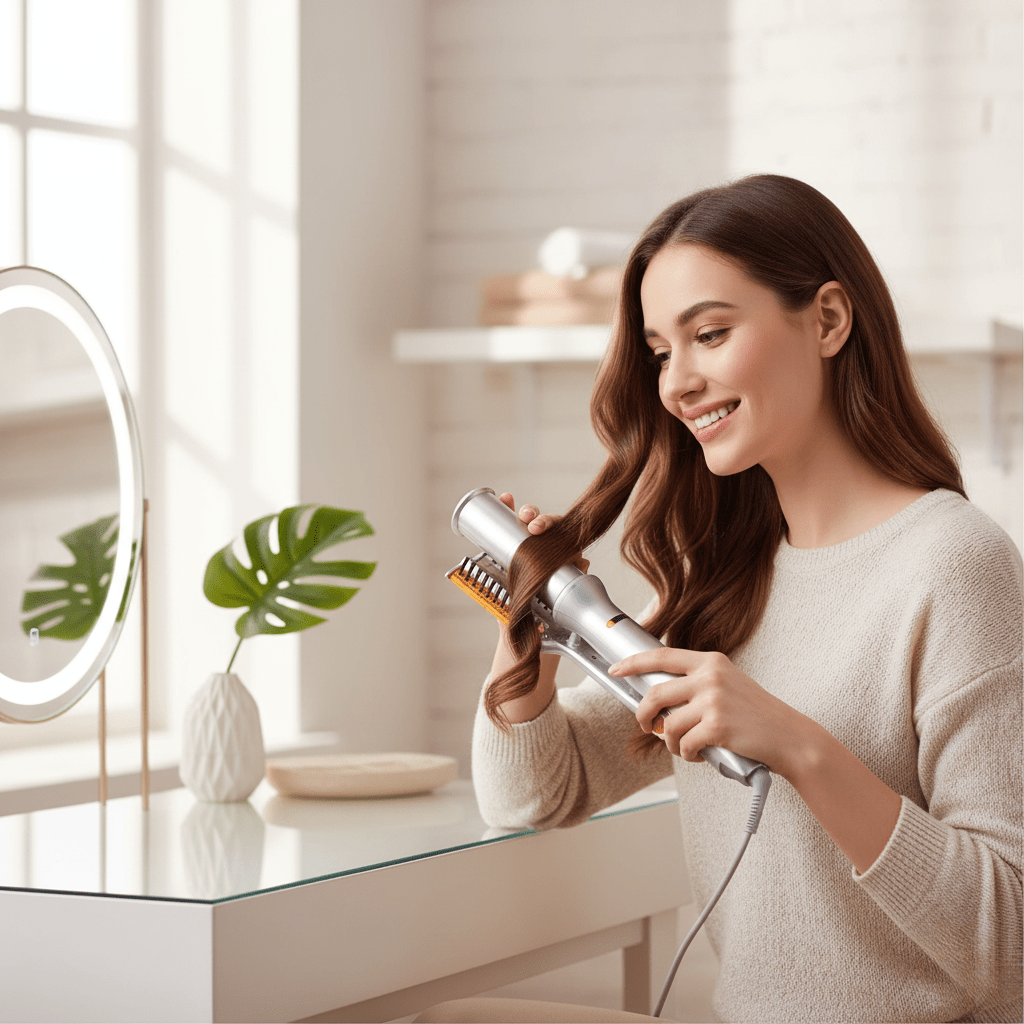 Cepillo giratorio para el cabello NovaGlam 2 en 1 – Diseño bidireccional compacto