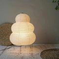 Podlahová lampa z japonského rýžového papíru washi v bílé barvě pro příjemné osvětlení obývacího pokoje a ložnice