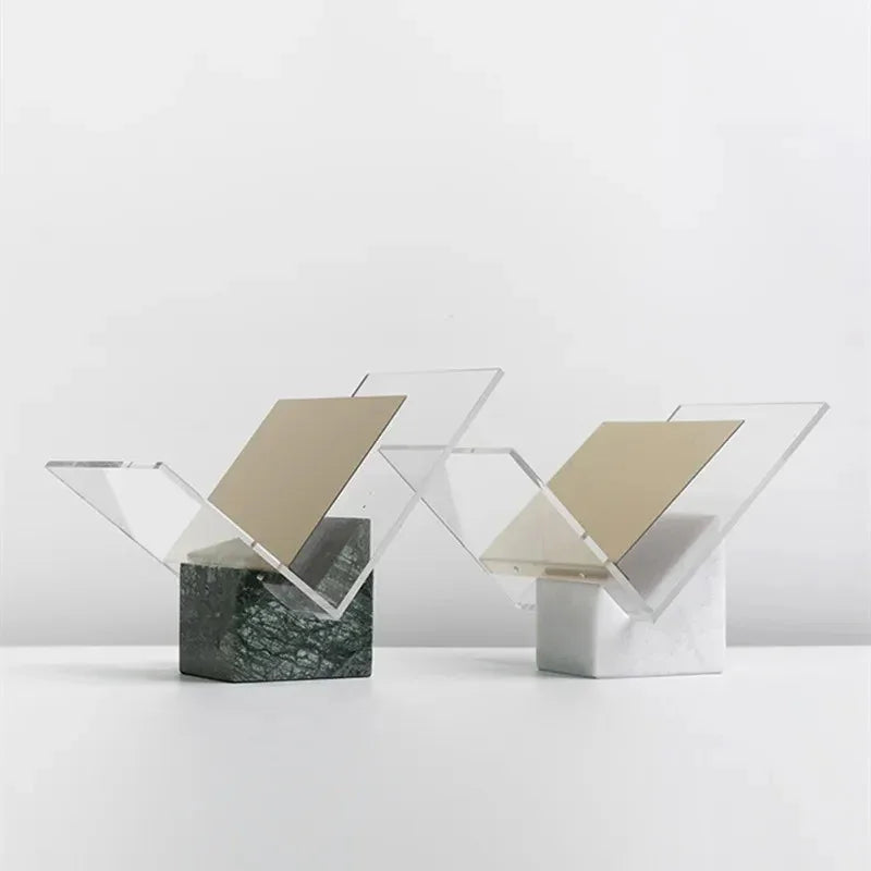 Marble Acrylic Magazine Holder For Desk Organizer And Storage Rack