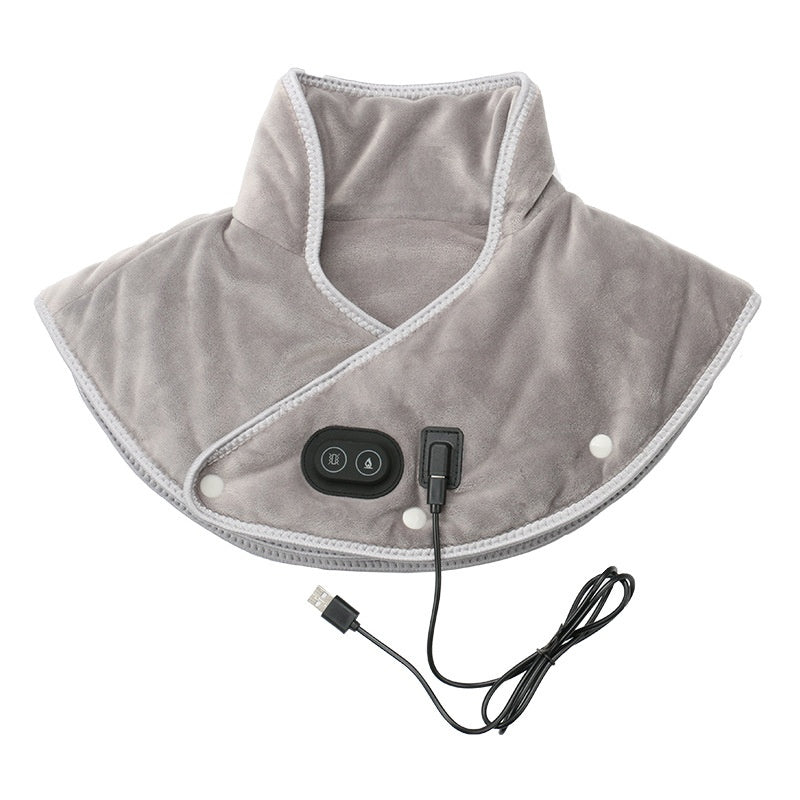Soft Mink Fiber Heated Neck And Shoulder Wrap With Carbon Heating Element For Home Use