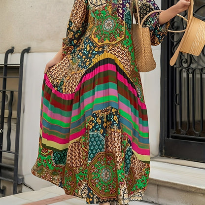 Robe Longue Tropicale Fluide