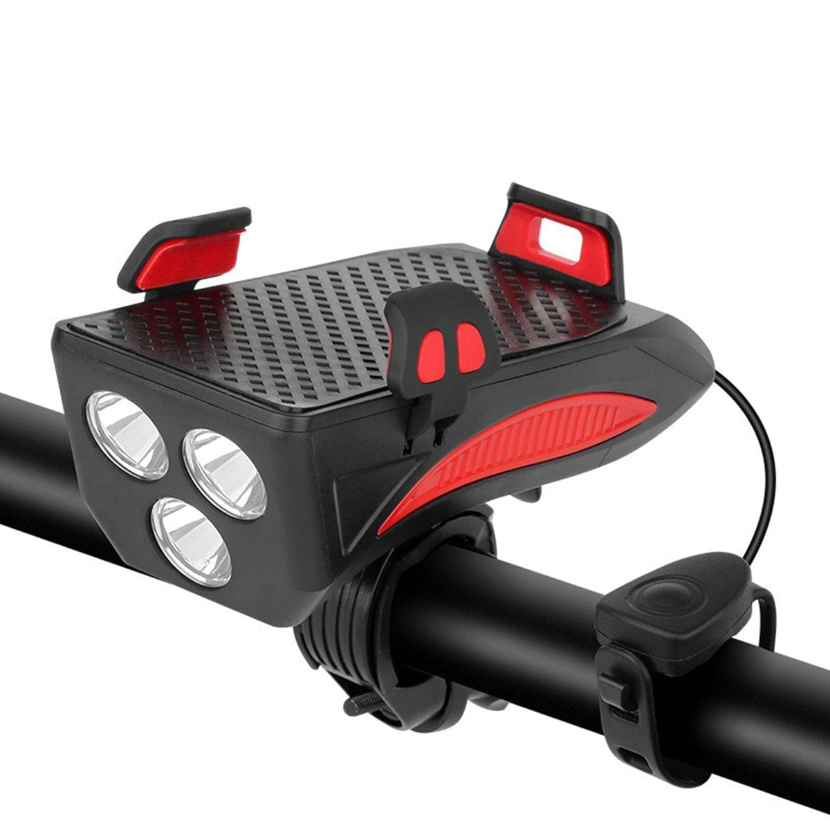Far frontal PowerRide pentru bicicletă — Suport de telefon și baterie externă integrate