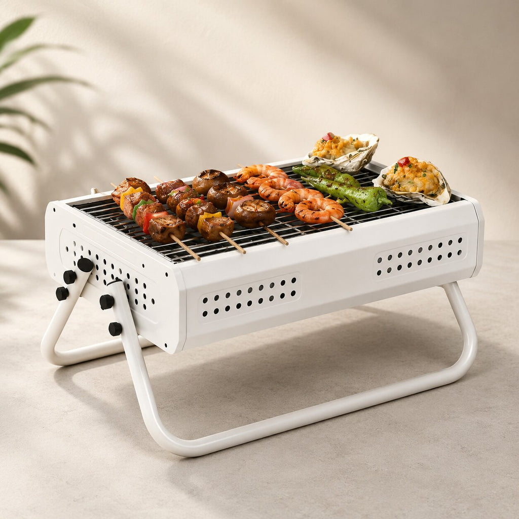 Barbecue a carbonella pieghevole Glutfalte — Barbecue portatile compatto con supporti per le gambe e maniglia