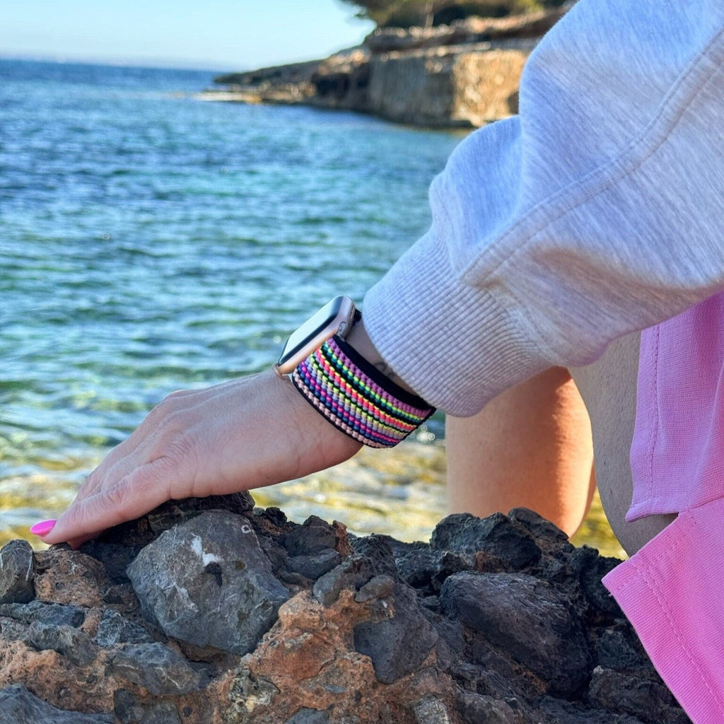 Ελαστικό λουράκι Apple Watch – Πολύχρωμο ριγέ μοτίβο