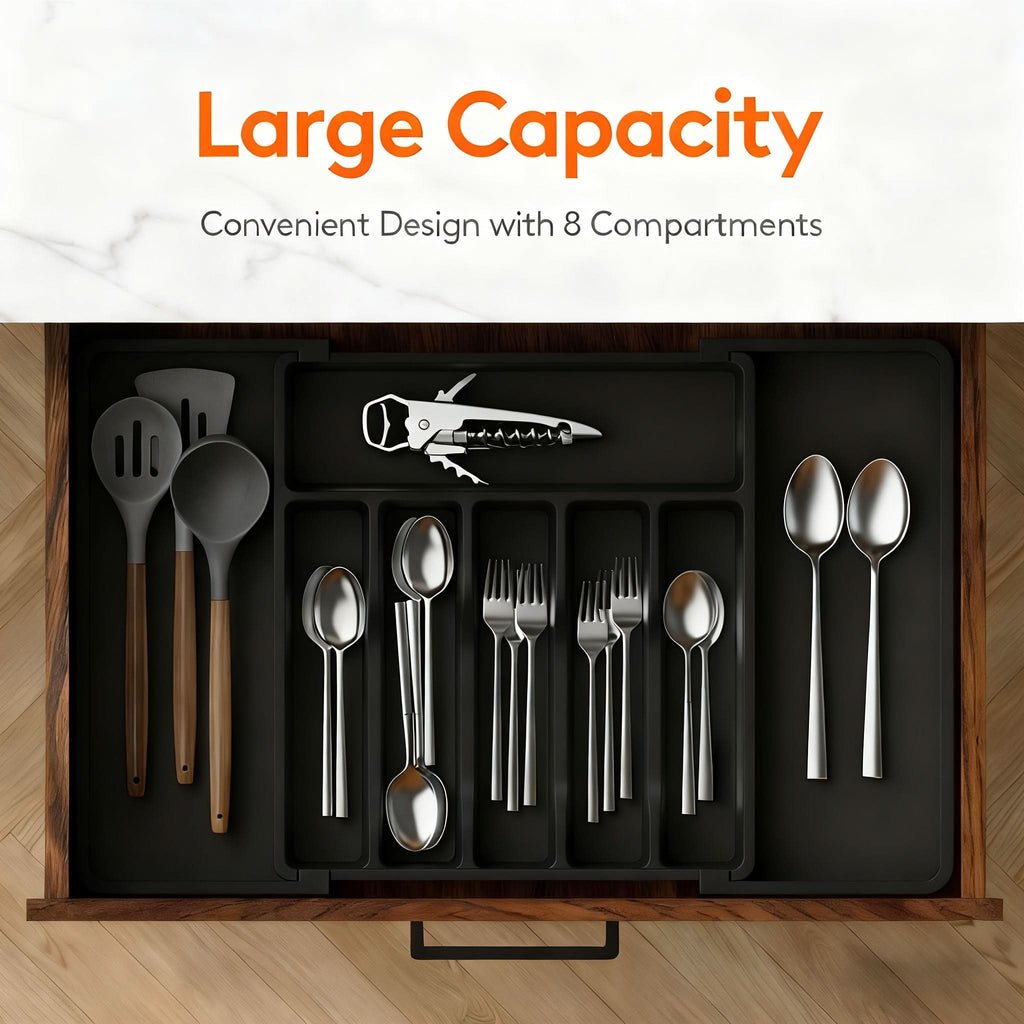 Organiseur extensible pour tiroir de cuisine FLEXITRAY — Plateau de rangement réglable
