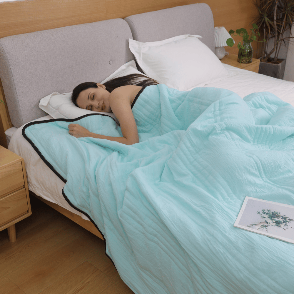 Manta refrescante — Fibras respiráveis que absorvem a humidade
