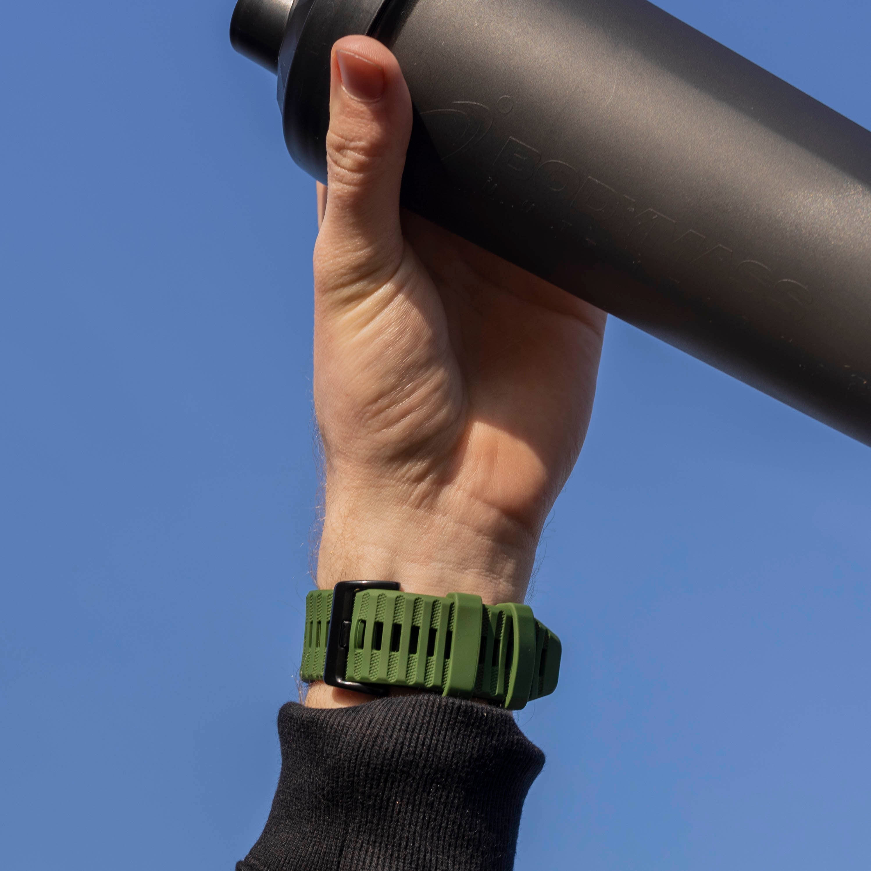 Dunkelgrünes Silikonarmband für Garmin Fenix 5X und 6X