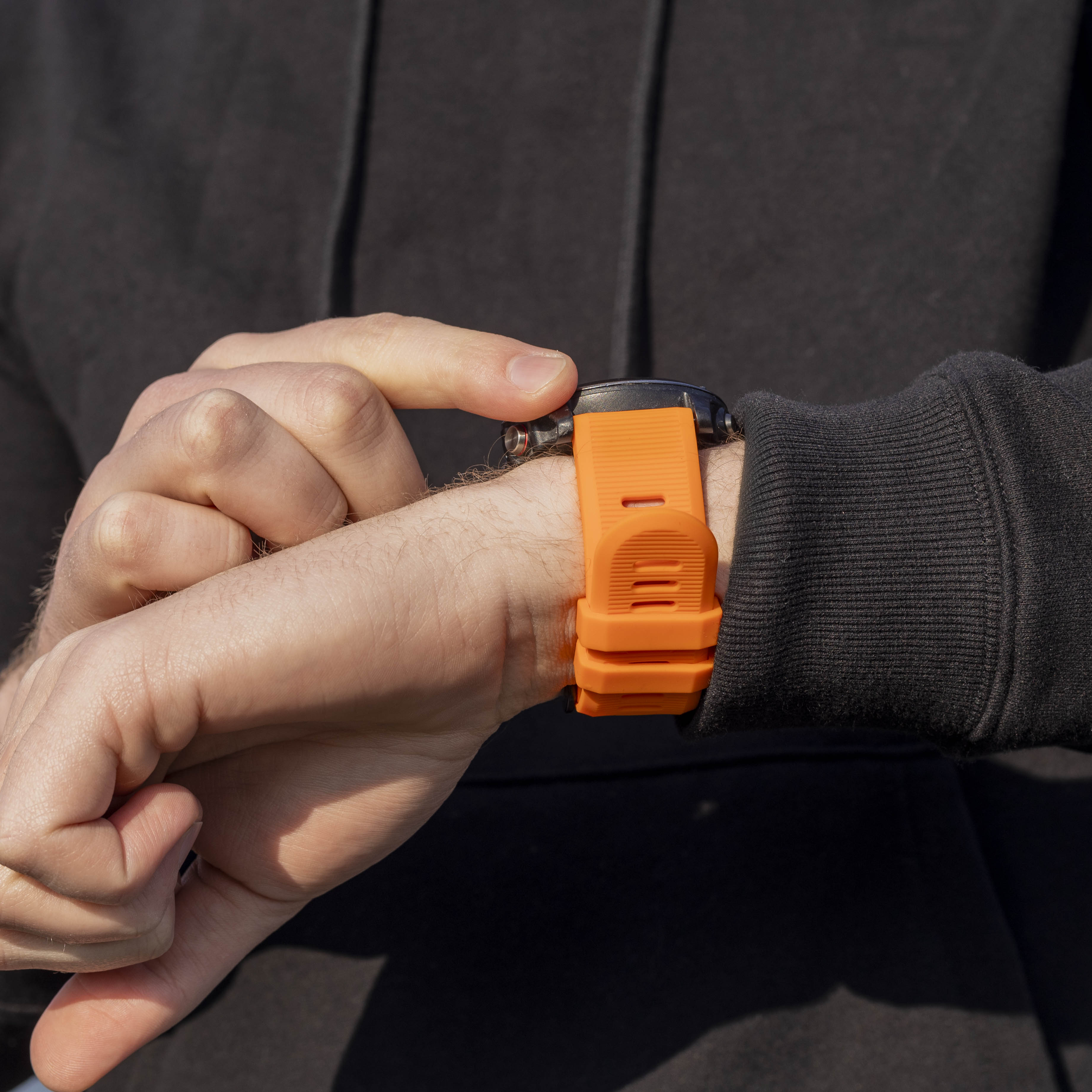 Eloisan oranssi silikoniranneke Garmin Fenix 5x 6x -kelloihin