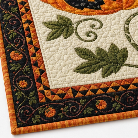GOLDENPATH Runner da tavola trapuntato autunnale — Motivo ricamato del raccolto per una tavola elegante