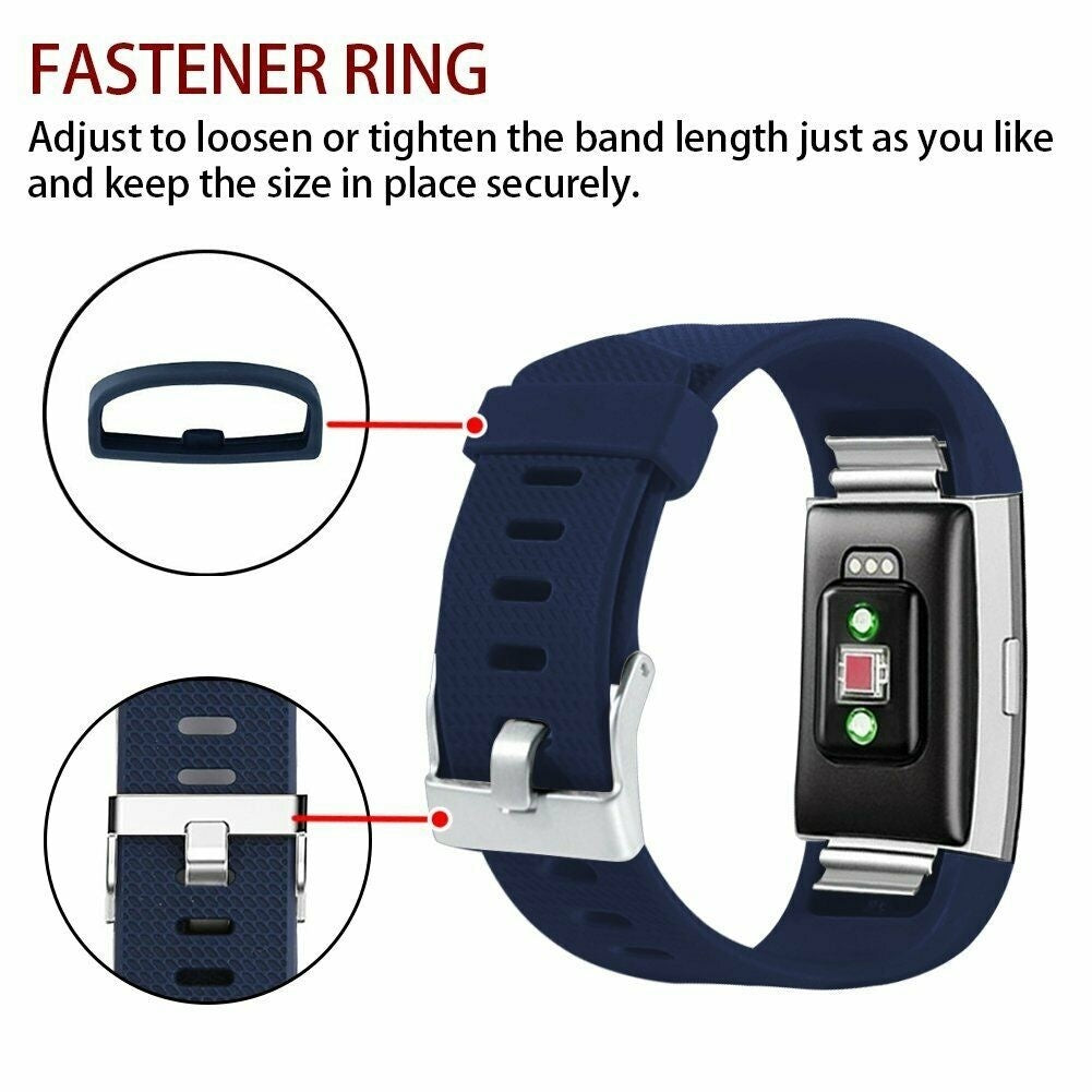Fitbit Charge 2 Replacement Strap — Dark Blue Silicone Wristband