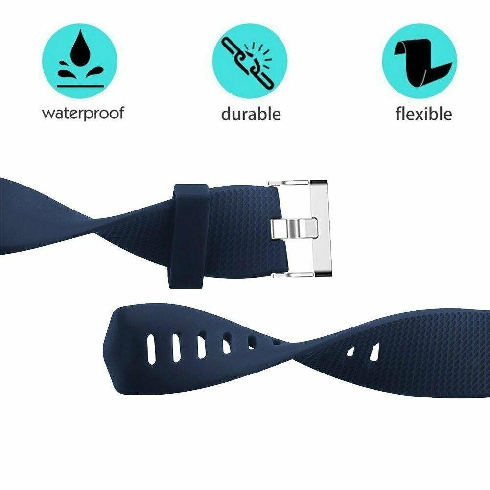 Fitbit Charge 2 Replacement Strap — Dark Blue Silicone Wristband