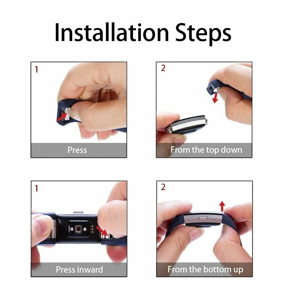 Fitbit Charge 2 Replacement Strap — Dark Blue Silicone Wristband