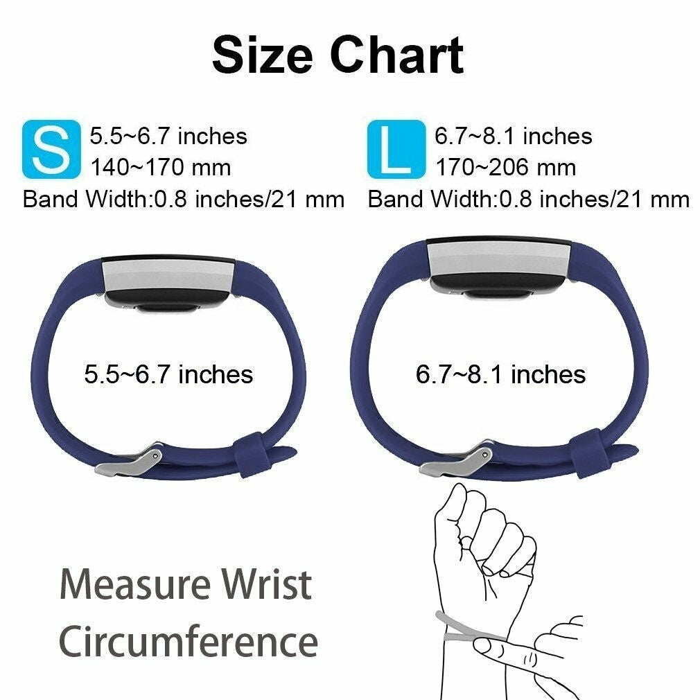 Fitbit Charge 2 Replacement Strap — Dark Blue Silicone Wristband