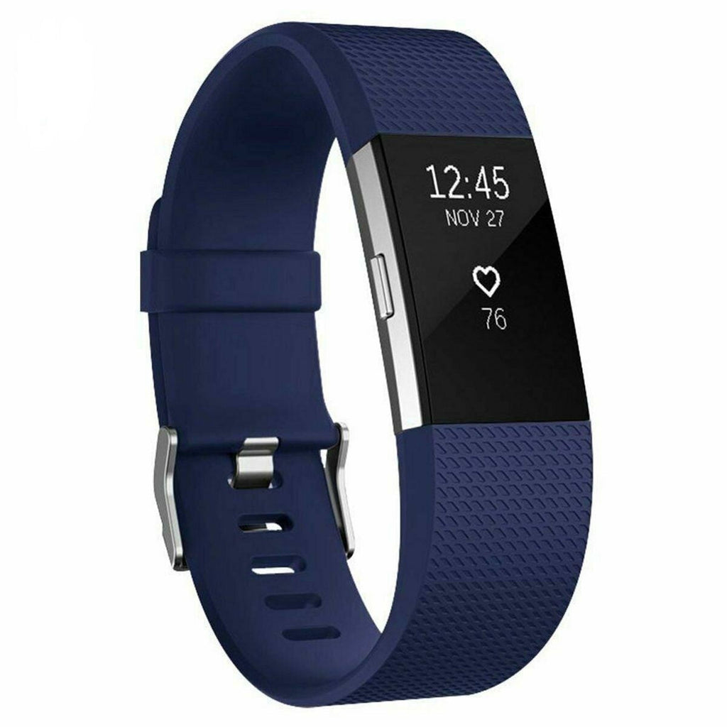 Fitbit Charge 2 Replacement Strap — Dark Blue Silicone Wristband