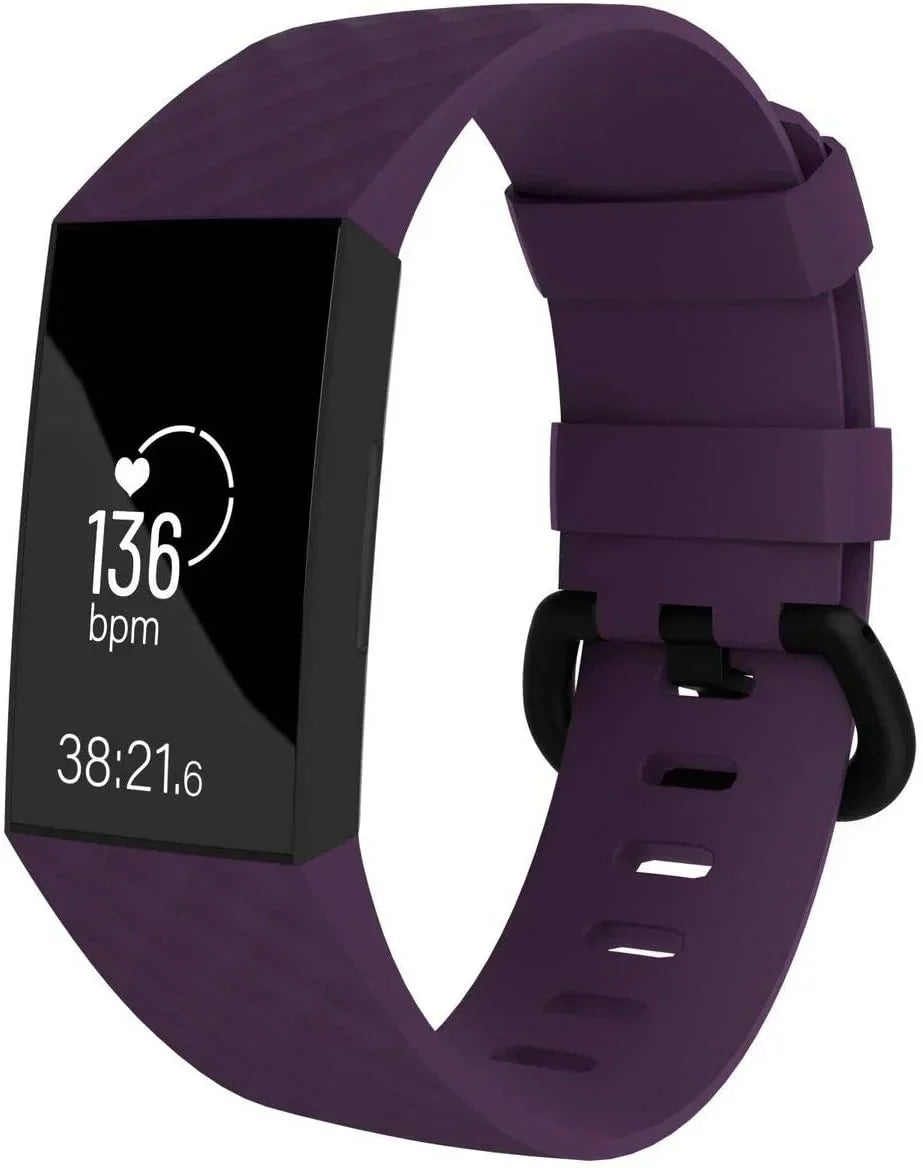 Udskiftningsrem i silikone til Fitbit Charge 4 — lilla, diamanttekstur