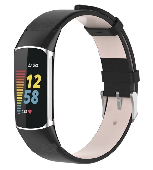 Classic Black Leather Strap Fitbit Charge 5