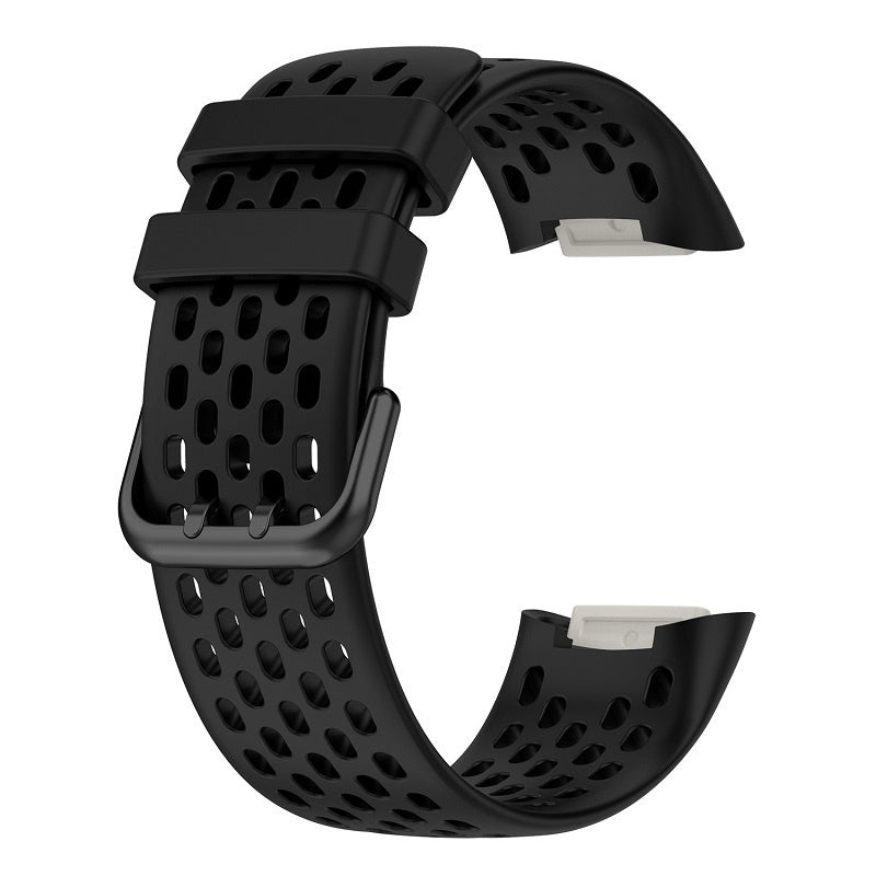 Fitbit Charge 5 Silicone Strap — Black, Breathable and Lightweight