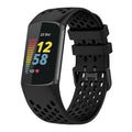 Fitbit Charge 5 Silicone Strap — Black, Breathable and Lightweight