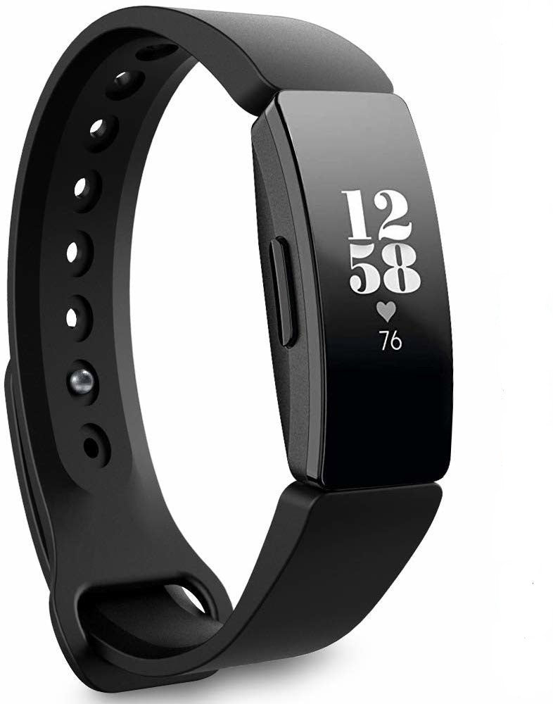 Černý náhradní silikonový řemínek — kompatibilní s Fitbit Inspire