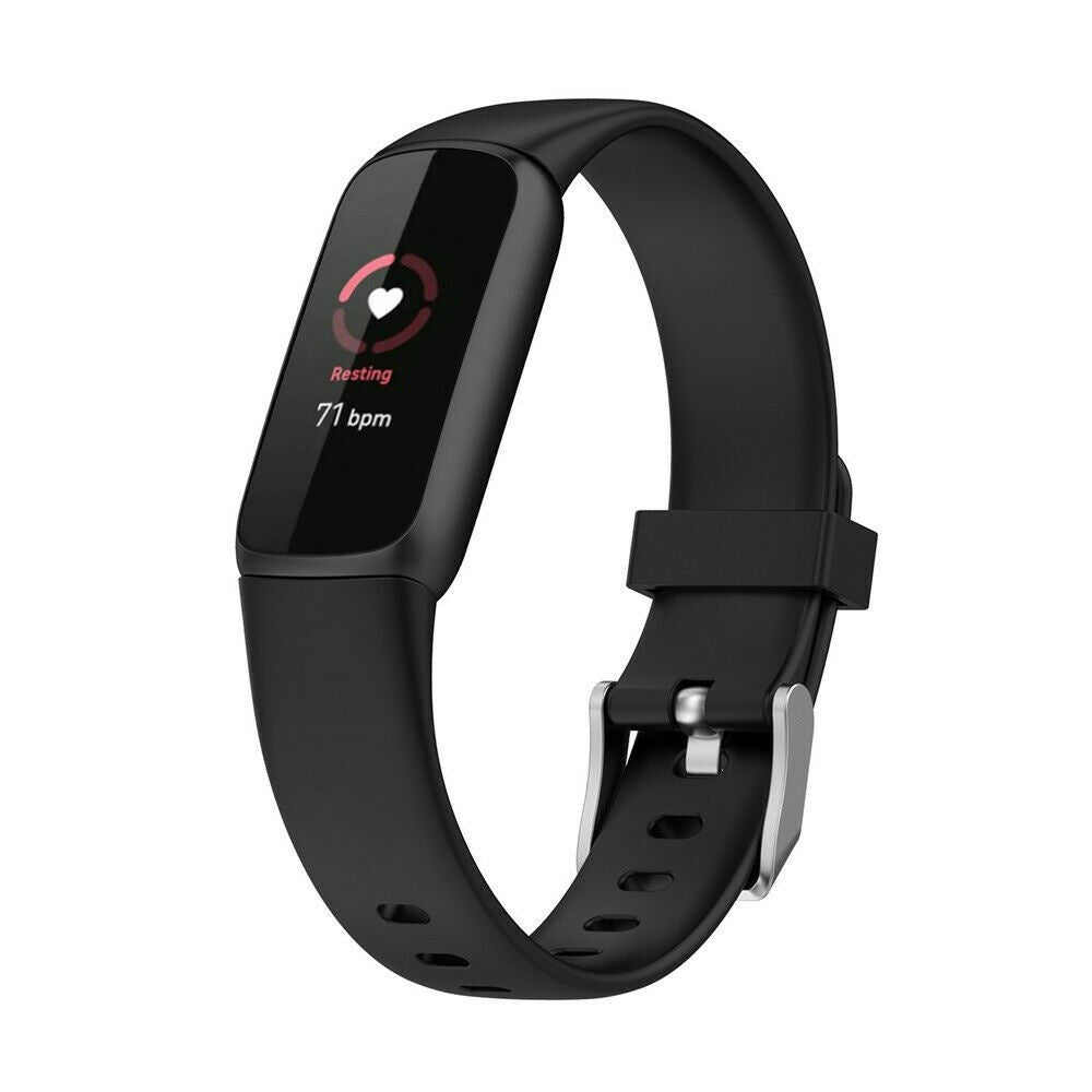 سوار سيليكون Fitbit Luxe — أسود، ملاءمة ناعمة ومرنة
