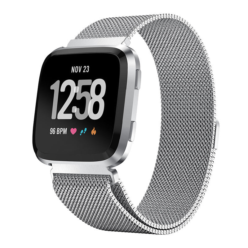 Zilverkleurig Milanese vervangend bandje voor Fitbit Versa en Versa 2