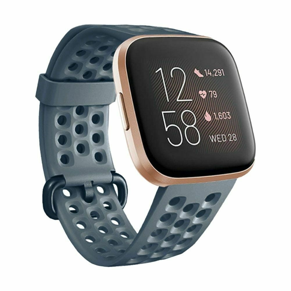 Correa transpirable gris azulado para Fitbit Versa y Versa 2