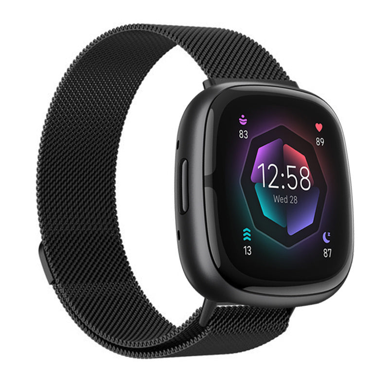Black Milanese Strap for Fitbit Sense 2