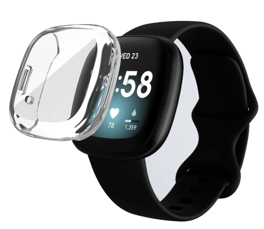 Ultratenké průhledné pouzdro pro chytré hodinky Fitbit Versa 3