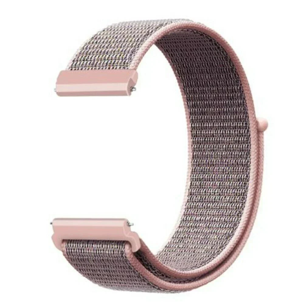 Pink Nylon Replacement Strap Compatible with Fitbit Versa and Versa 2 Smartwatch