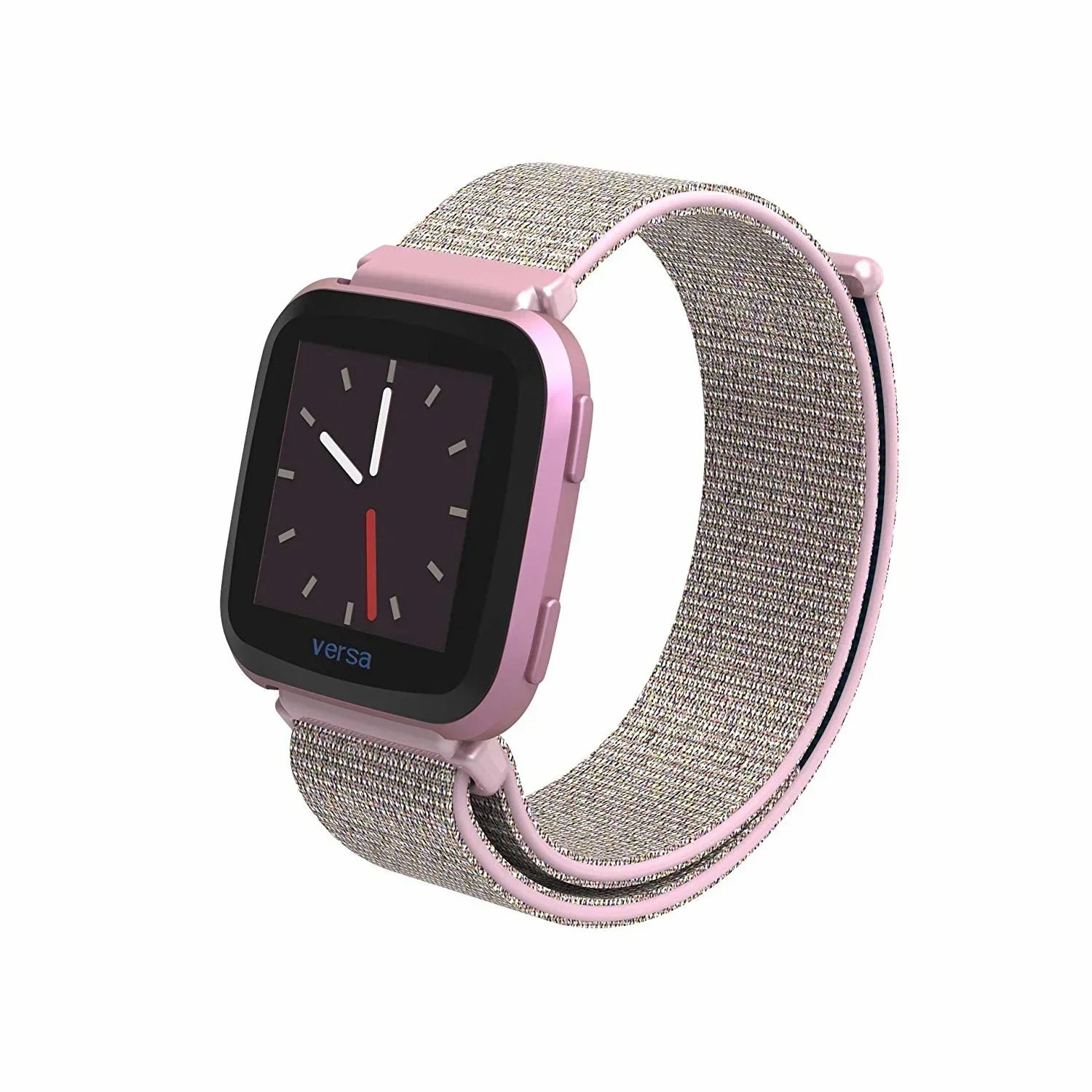 Pink Nylon Replacement Strap Compatible with Fitbit Versa and Versa 2 Smartwatch