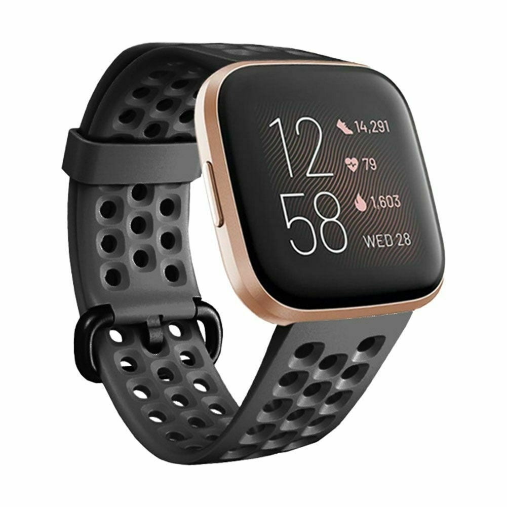 Kompatibel sort åndbar udskiftningsrem til Fitbit Versa og Versa 2