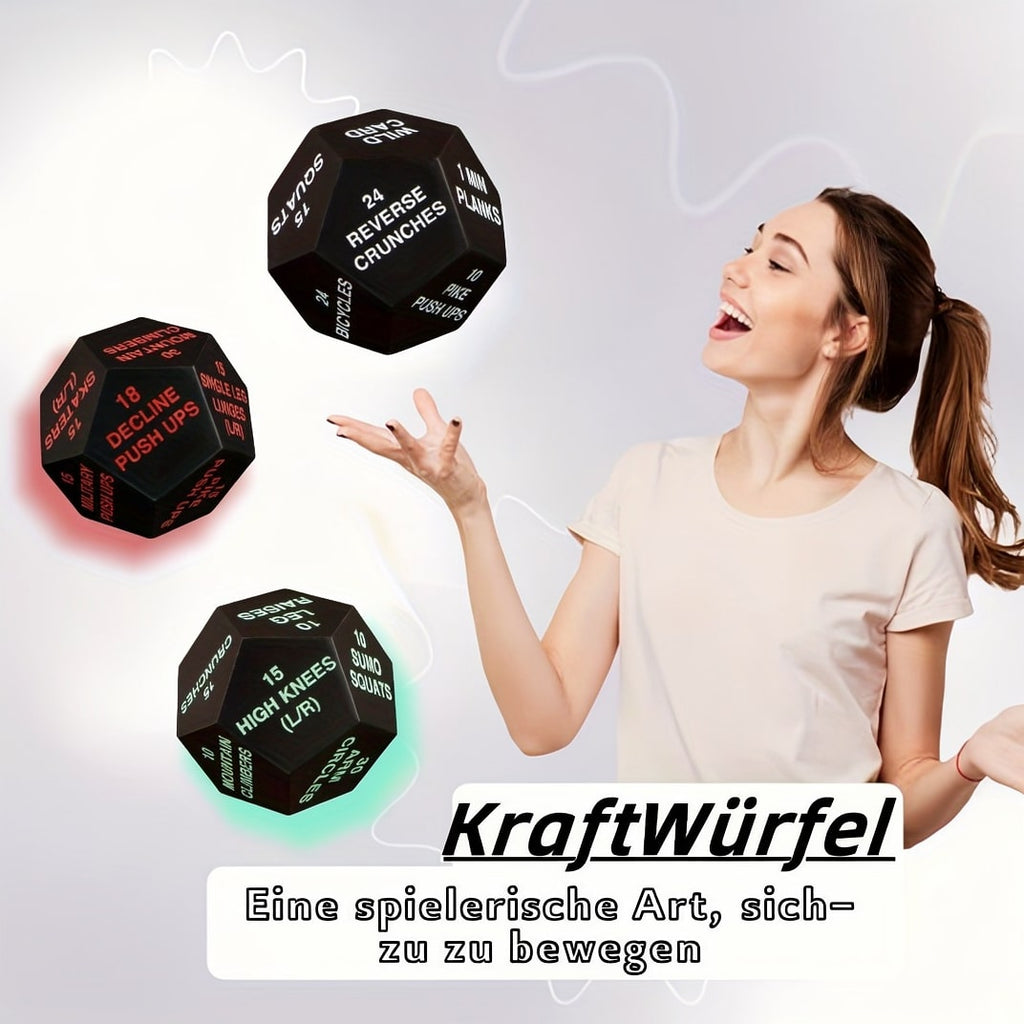 KraftWürfel Fitness Dice for Muscle Building and Strength Training — Full-Body Bodyweight Workout