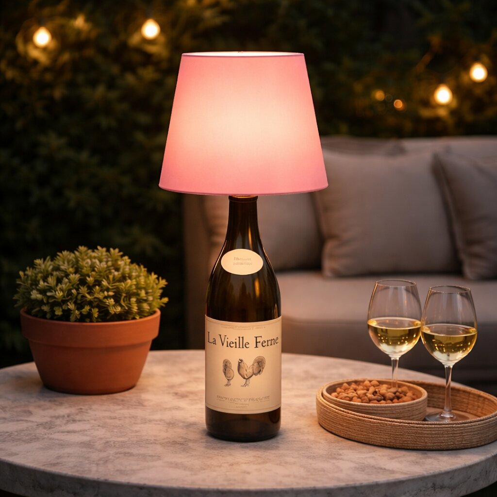 LumiBottle ledningsfri bordlampe formet som en flaske — varmt stemningslys, ingen installation