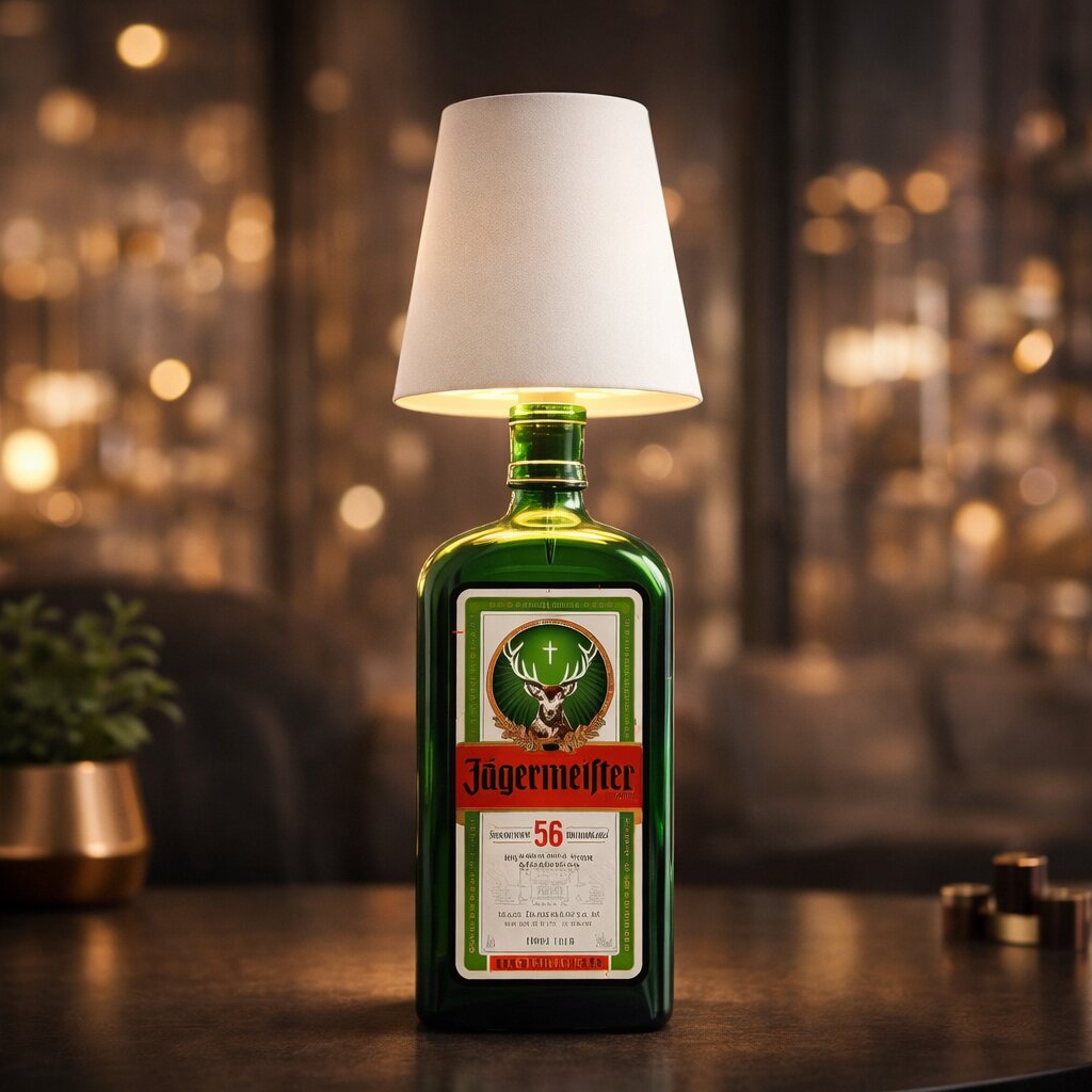 LumiBottle ledningsfri bordlampe formet som en flaske — varmt stemningslys, ingen installation
