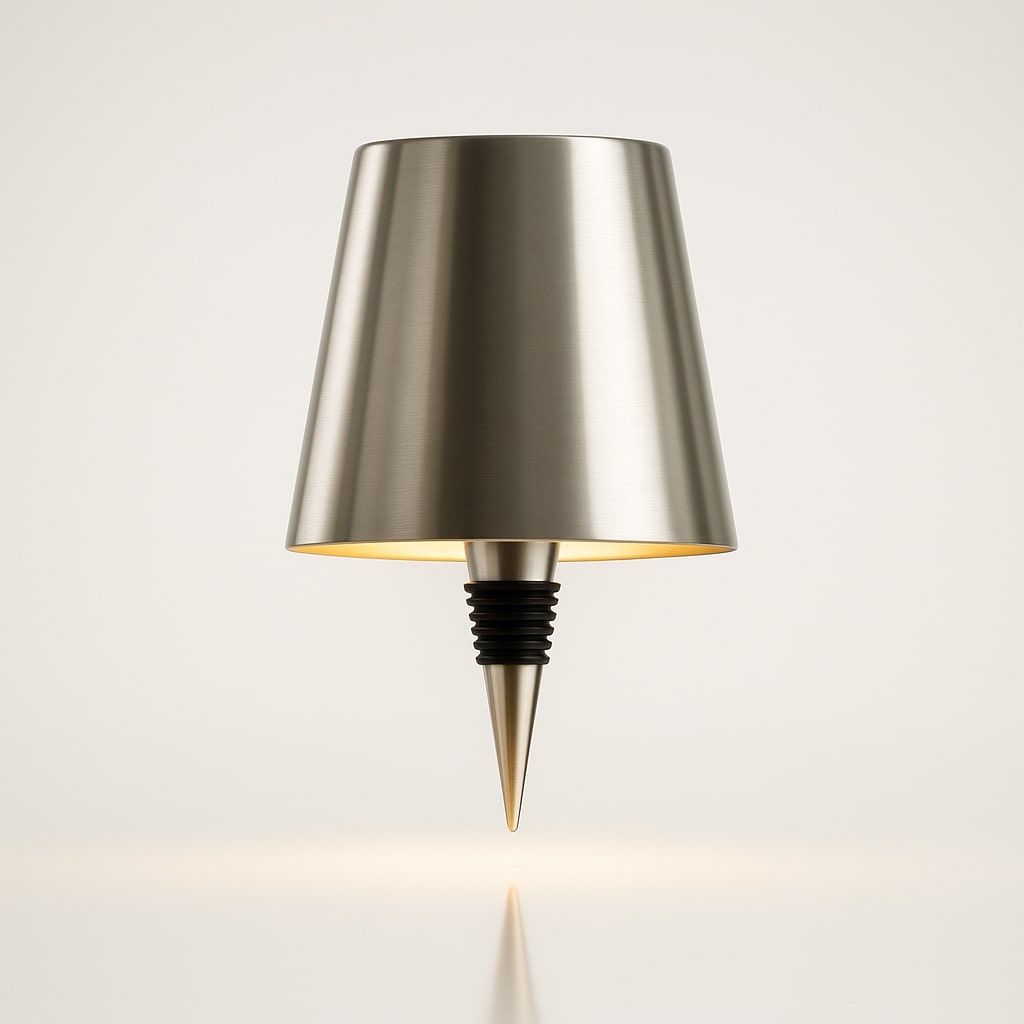 LumiBottle ledningsfri bordlampe formet som en flaske — varmt stemningslys, ingen installation